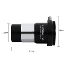 Load image into Gallery viewer, 2X Telescope Durable 1.25&quot; 2X Barlow Lens Fully Multi-Coated Extender for Astronomy Telescope,Black
