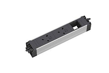 Load image into Gallery viewer, Bachmann Step ALU - 2xUK &amp; 1xEmpty Power Strip - Length: 284,5mm, 336.079 (Power Strip - Length: 284,5mm w/UK Type outlets 3.15A 45 Black with Child Protection)
