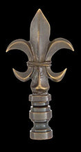 Load image into Gallery viewer, B&amp;P Lamp Fleur De Lis Design, Cast Metal Finial, Antique Brass Finish
