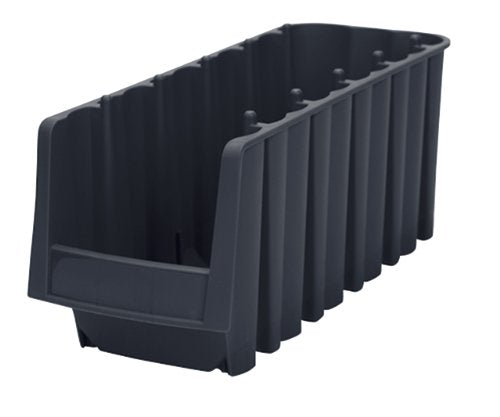 Akro-Mils 30718 Economy Stacking Shelf Plastic Storage Bins, (12-Inch x 8-3/8-Inch x 5-Inch), Black (8-Pack)