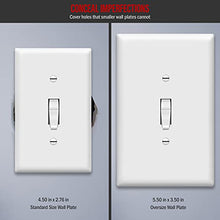Load image into Gallery viewer, ENERLITES Toggle Light Switch Wall Plate, Jumbo Switch Cover, Oversized 1-Gang 5.5&quot; x 3.5&quot;, Unbreakable Polycarbonate Thermoplastic, 8811O-W, White
