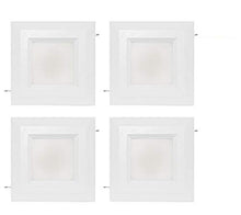 Load image into Gallery viewer, Westgate 15 Watt 6&quot; Inch Recessed Lighting Kit with Baffle Trim - Square Shaped LED Retrofit Downlight - Premium Dimmable Light Fixture - Best Ceiling Lights - ETL Listed (2700K Warm White 4 Pack)
