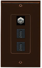 Load image into Gallery viewer, RiteAV - 2 Port HDMI 1 Coax Cable TV- F-Type Decorative Wall Plate - Brown
