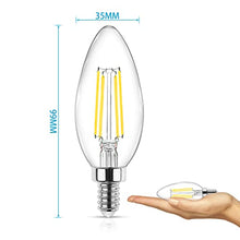 Load image into Gallery viewer, Ascher E12 Candelabra LED Light Bulbs 60 Watt Equivalent, 550 Lumen, Daylight White 5000K, Clear LED Filament Candle Bulbs, Non-Dimmable, Pack of 5
