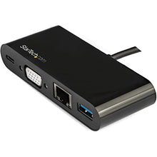 Load image into Gallery viewer, StarTech.com USB C Multiport Adapter - Mini USB-C Dock w/ Single Monitor VGA 1080p Video - 60W Power Delivery Passthrough - USB 3.1 Gen 1 Type-A 5Gbps, Gigabit Ethernet - Docking Station (DKT30CVAGPD)
