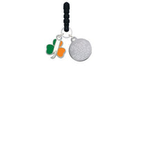 Load image into Gallery viewer, Delight Jewelry 2-D Irish Flag Shamrock Stronger Braver Smarter Phone Charm
