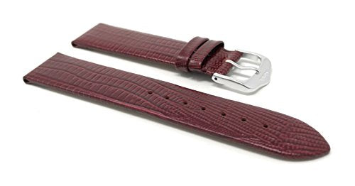 20mm Burgundy Smartwatch Band Strap fits Skagen Hagen, Signatur, Hald & Many More, Leather, Slim, Glossy Finish