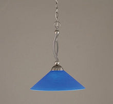Load image into Gallery viewer, Toltec Lighting 271-BN-415 Bow - One Light Pendant, Brushed Nickel Finish with Blue Italian Glass
