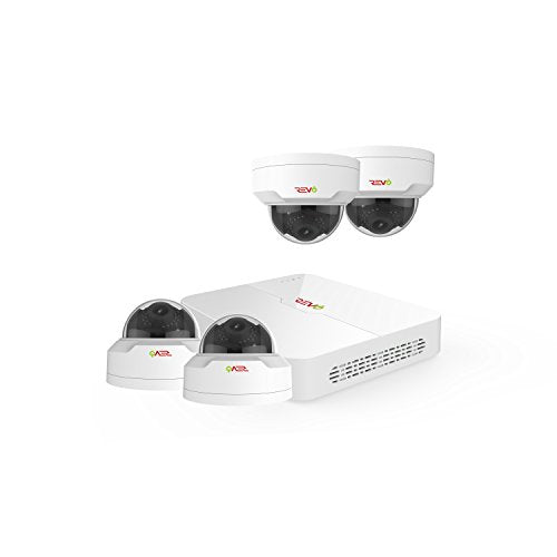 Revo America Ultra 8Ch. 2TB HDD 4K IP NVR Security System - Fixed Lens 4 x 4MP Mini Vadal Dome IP Cameras - Remote Access via Smart Phone, Tablet, PC & MAC