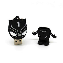 Load image into Gallery viewer, 2.0 Black Panther Super Hero 32GB USB External Hard Drive Flash Thumb Drive Storage Device Cute Novelty Memory Stick U Disk Cartoon
