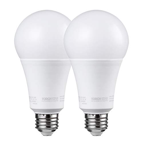 TORCHSTAR Dimmable A21 LED Light Bulbs, CRI 90, Super Bright LED Light Bulb 100W Equivalent, 17W, UL & Energy Star Listed, 25,000hrs, E26 Standard Base, No Flicker, 1600lm, 5000K Daylight, Pack of 2