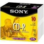 Sony CD Q 80Slim Case 48x CD Pack of 10