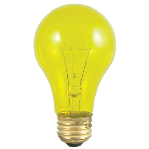 Bulbrite 25A/TY 25-Watt Incandescent Standard A19, Medium Base, Transparent Yellow, 24 Bulbs
