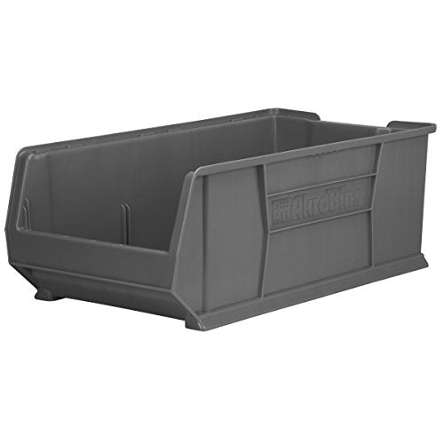 Akro-Mils 30293 Super-Size AkroBin Heavy Duty Stackable Storage Bin Plastic Container, (30-Inch L x 16-Inch W x 11-Inch H), Gray, (1-Pack)