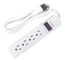 Load image into Gallery viewer, Surge Protector Outlet Strip, 4 ft, White
