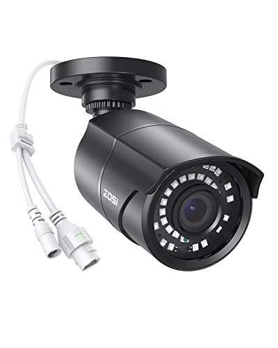 ZOSI H.265+2MP Security POE Camera, 1920x1080, 120ft Night Vision, 3.6mm Lens, IP67 Weatherproof Indoor Outdoor IP Camera 1080p (Only work with ZOSI PoE NVR,Model: 1AR-08EM-00/10/20-US)