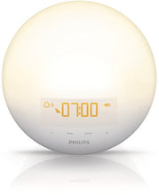 Load image into Gallery viewer, Philips Wake-Up Light Alarm Clock with Sunrise Simulation and Sunset Fading Night Light, White (HF3510)
