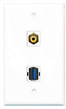 Load image into Gallery viewer, RiteAV - 1 Port RCA Yellow 1 Port USB 3 A-A Wall Plate - Bracket Included
