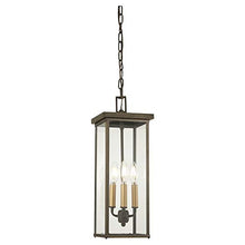 Load image into Gallery viewer, Minka Great Outdoors 72584-143C Casway - 4 Light Chain Hung In Transitional Style - 19.25 Inches Tall By 7 Inches Wide, Oil Rubbed Bronze/Gold Finish with Clear Glass
