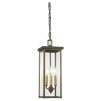 Minka Great Outdoors 72584-143C Casway - 4 Light Chain Hung In Transitional Style - 19.25 Inches Tall By 7 Inches Wide, Oil Rubbed Bronze/Gold Finish with Clear Glass