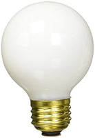 Bulbrite Incandescent G19 Medium Screw Base (E26) Light Bulb, 25 Watt, White