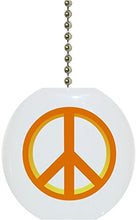 Load image into Gallery viewer, Orange Peace Sign Ceramic Fan Pull
