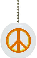 Orange Peace Sign Ceramic Fan Pull
