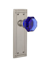 Load image into Gallery viewer, Nostalgic Warehouse 723415 Mission Plate Double Dummy Waldorf Cobalt Door Knob in Satin Nickel
