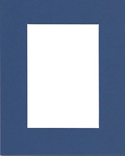 Pack of (5) 24x36 Acid Free White Core Picture Mats Cut for 20x30 Pictures in Royal Blue