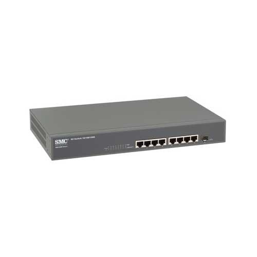 SMC Networks SMCGS8P-Smart 10/100/1000Mbps Smart 8 Ports PoE 1 x SFP Jumbo Frame Support Rack Mountable Switches