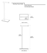 Load image into Gallery viewer, Gatco 1431 Sn Modern Rectangle Base Freestanding Toilet Paper Holder, 22.25 Inch, Satin Nickel
