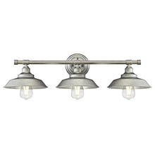 Load image into Gallery viewer, Westinghouse Lighting 6354700 Iron Hill Three-Light Indoor, Galvanized Steel Finish with Metal Shades WALL FIXTURE, 3
