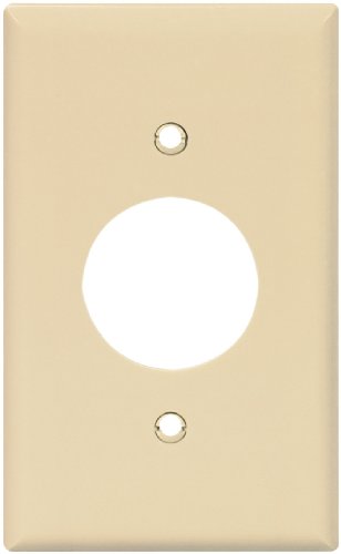 EATON Wiring PJ7V Mid-Size Polycarbonate 1-Gang Power Outlet Wallplate, Ivory