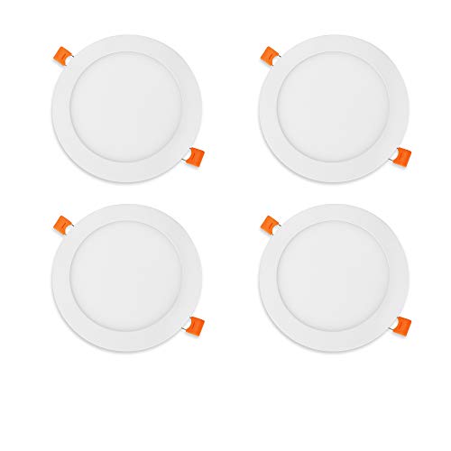 REIYN 6 Inch Ultra Ceiling Light -Thin Led Panel Light with Junction Box - 12W Slim Panels,4 Pack (5000K)