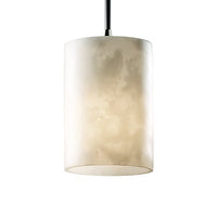 Justice Design Group LumenAria Mini Pendant Light, Brushed Nickel/Alabaster