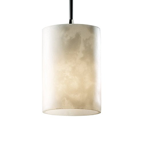 Justice Design Group LumenAria Mini Pendant Light, Brushed Nickel/Alabaster