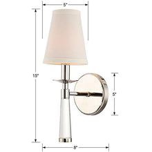 Load image into Gallery viewer, Baxter 1 Light Polished Nickel Sconce
