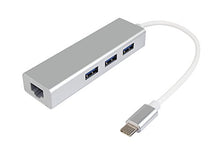 Load image into Gallery viewer, Diamond 3-Port USB-C to USB 3.0 Portable Data Hub, with 10 Mpbs, 100 Mbps, 1000 Mbps, or 1 Gigabit Network AdapterEthernet Port, ChromeBook, XPS and More.(USBCAHE)
