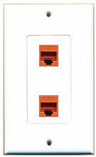 Load image into Gallery viewer, RiteAV - 2 Port Cat6 Ethernet Orange Decorative Wall Plate - Bracket Included
