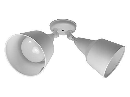 NICOR Lighting 300W White Double Cone Adjustable Security Flood Light (11122)