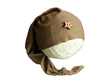 Load image into Gallery viewer, AMOS and SAWYER Knotted Sleeping Hat, Photography Prop (Newborn, Toffee - Star Button)
