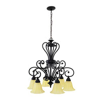 Yosemite Home Dcor 95836R-6SS Florence Collection Six Light Chandelier, Sierra Slate
