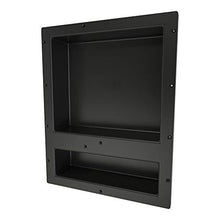 Load image into Gallery viewer, Redi Niche Double Recessed Shower Shelf â?? Black, Two Inner Shelves With Divider, 16 Inch Width X 2
