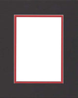 24x36 Black & Bright Red Double Picture Mats with White Core, for 20x30 Pictures