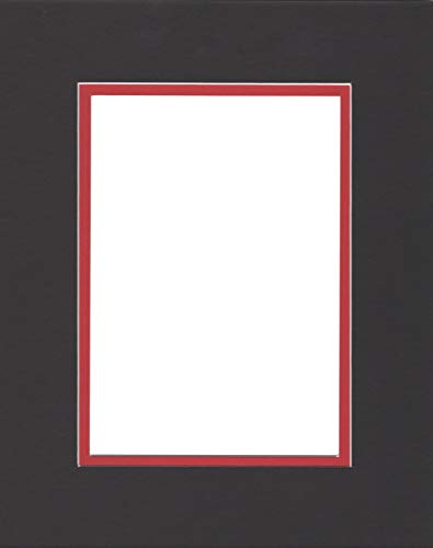 24x36 Black & Bright Red Double Picture Mats with White Core, for 20x30 Pictures