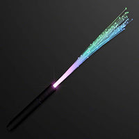 FlashingBlinkyLights Multicolor Fiber Optic Light Up Wand with Black Handle