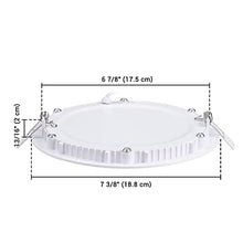 Load image into Gallery viewer, Yescom 7 Inch LED Recessed Light Ceiling Panel 1000LM Canless Downlight 3000-3500K Warm White 15W Ultra-thin Wafer Fixtures Lamp ROHS Certified

