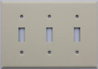 Ivory Wrinkle Three Gang Toggle Switch Wall Plate