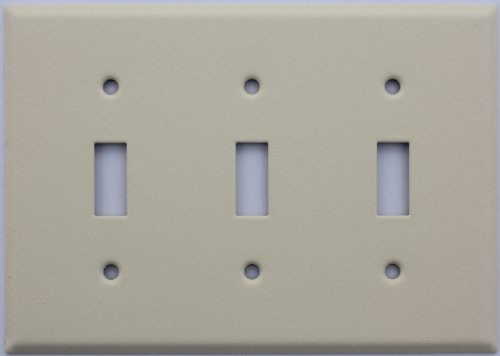Ivory Wrinkle Three Gang Toggle Switch Wall Plate