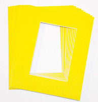 topseller100, Pack of 25 sets of 8x10 YELLOW Picture Mats Mattes Matting for 5x7 Photo + Backing + Bags